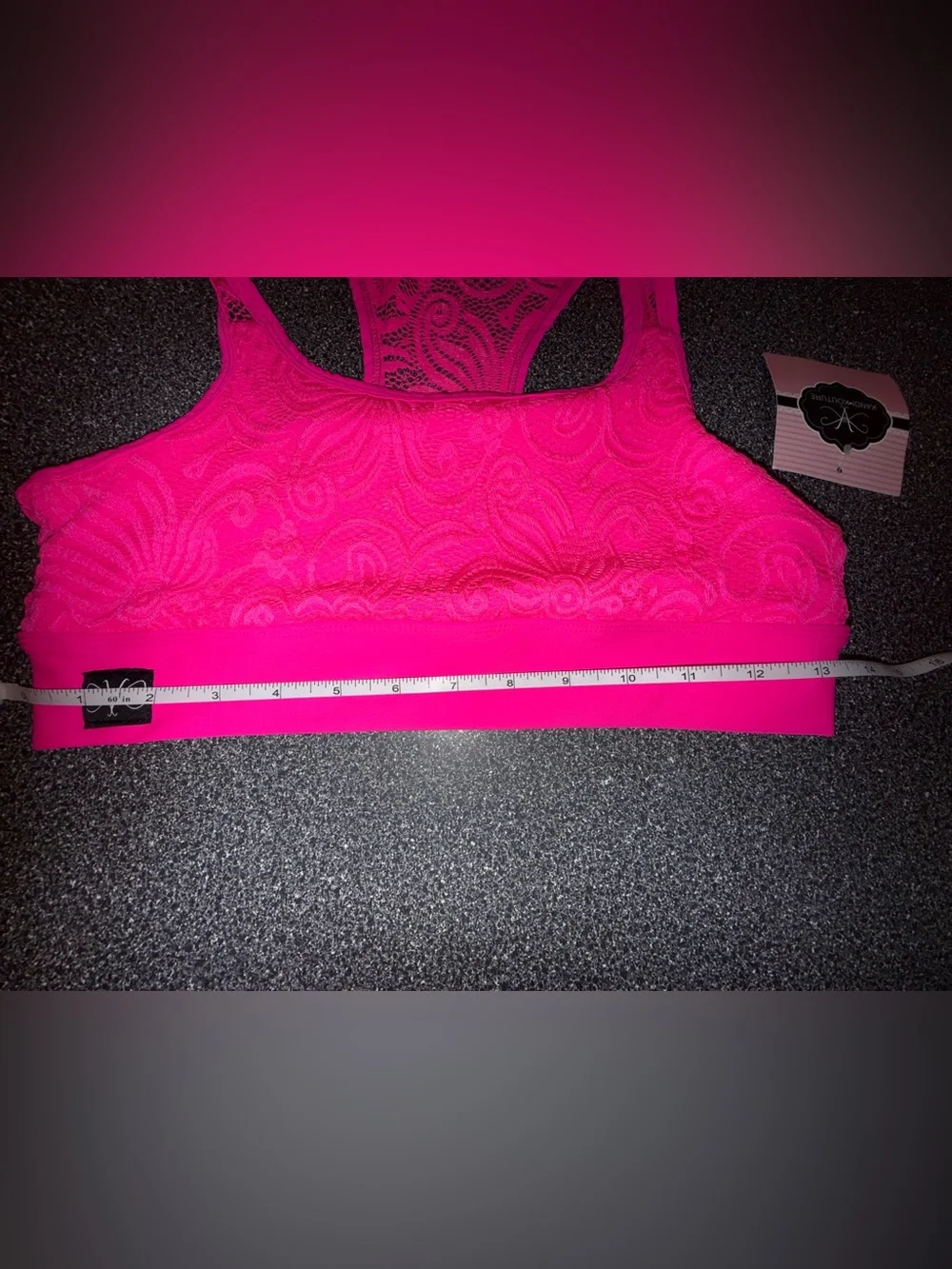 Kandi Kouture NWT! Hot Pink Dance Bra Size Teen Adult Medium